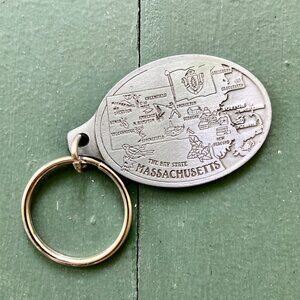 Massachusetts Pewter Key Fob, NEW